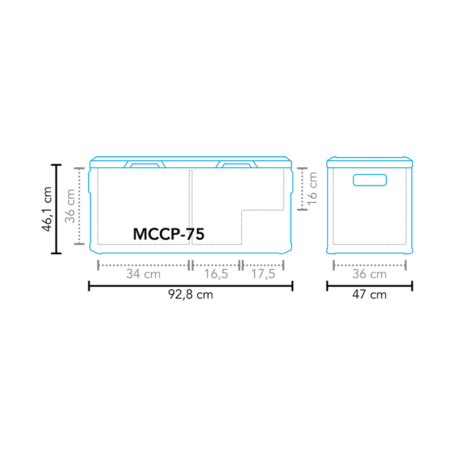 Kühlbox Kompressor MCCP-75 AC/DC Dual Zone